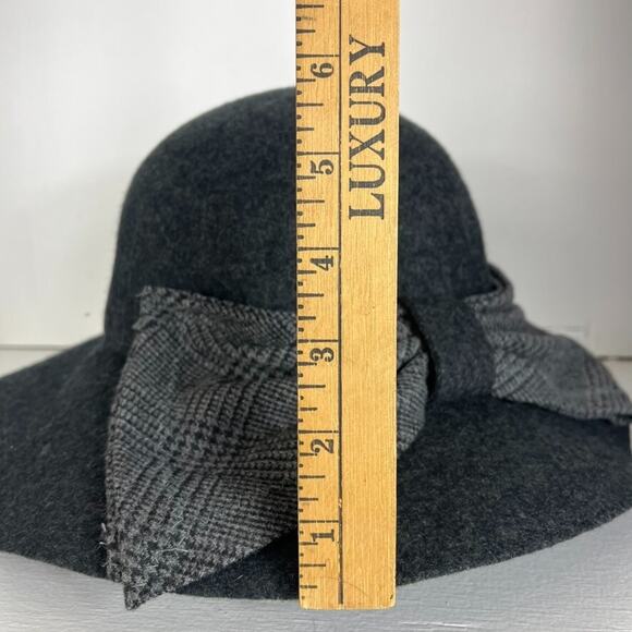 Nordstrom Womens Wool Felt Floppy Hat With Tweed Bow Made Italy Classic OS